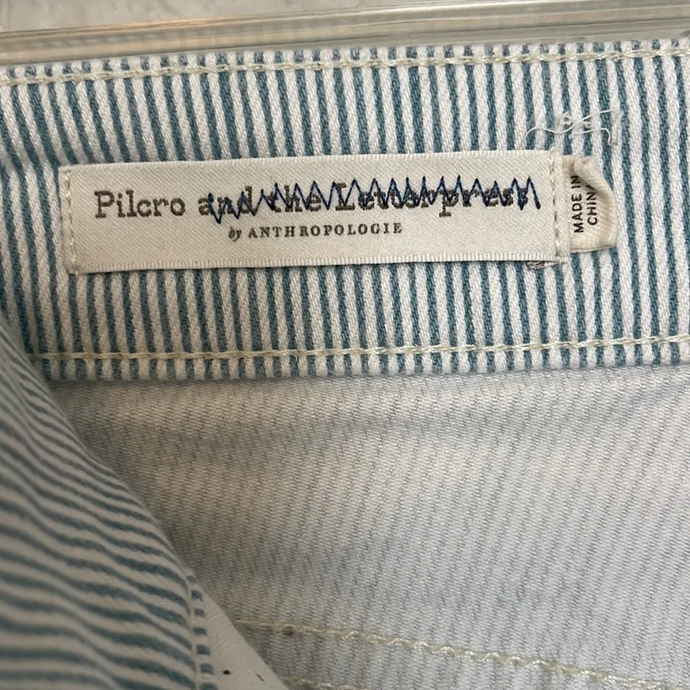 Anthro Pilcro and the Letterpress Striped Mid Rise Skinny Jeans Sz 27 - Picture 5 of 7